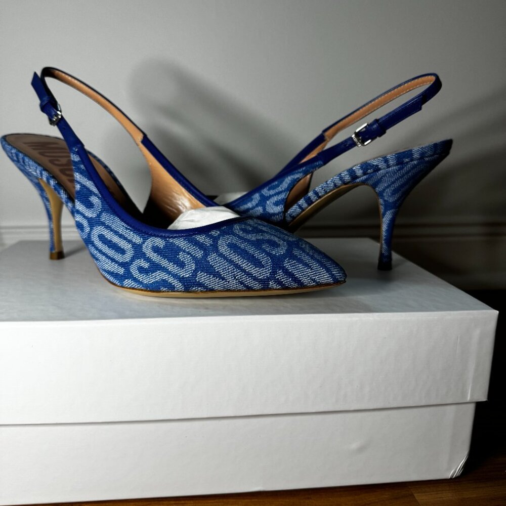 NWT Moschino Slingback Pumps - Blue - Size 9 (EU 39)